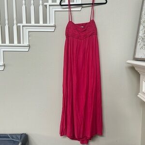 PINK Crinkle Textured Maxi Dress - Abercrombie - XL TALL